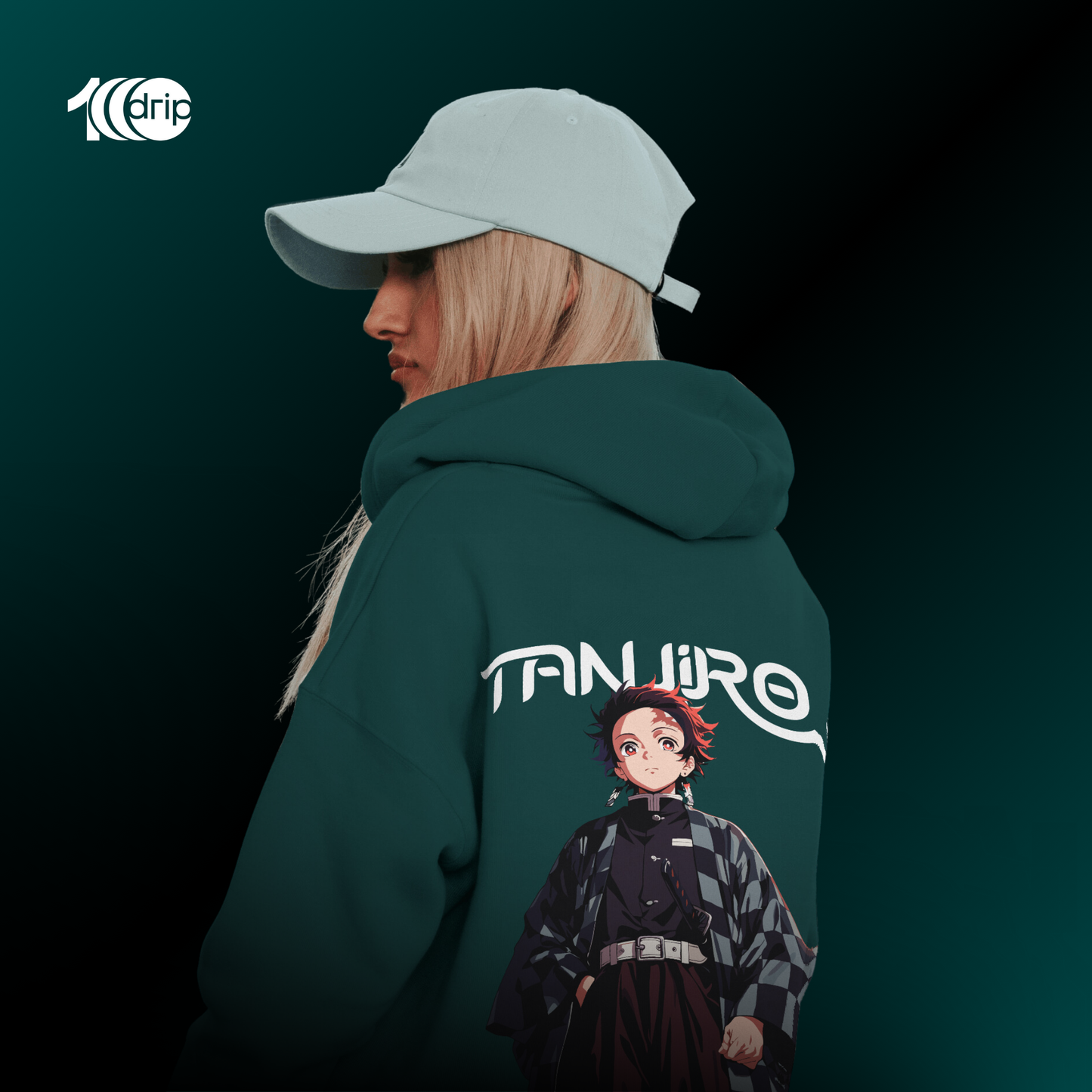 Tanjiro Oversized Hoodie [Teal]