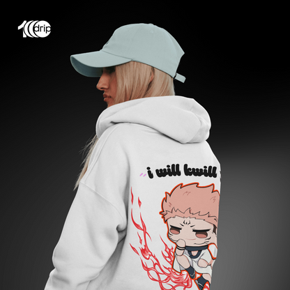 Cute Sukuna Oversized Hoodie [Off-White]