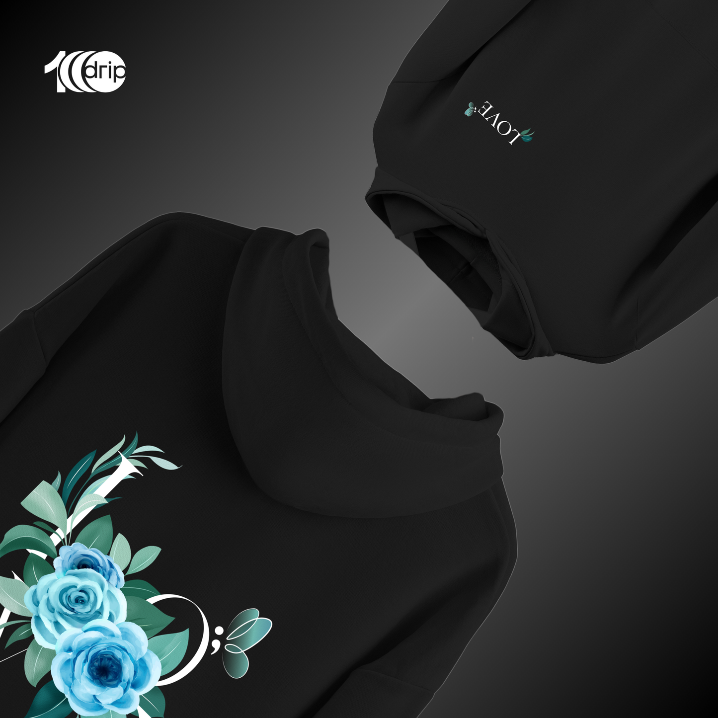 Love Blossom Oversized Hoodie [Teal]