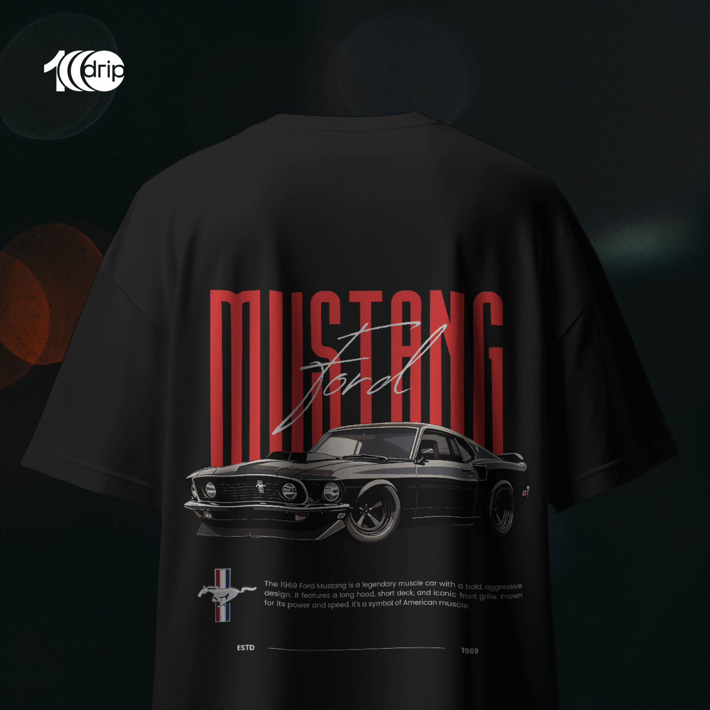 1969 Mustang Oversized T-Shirt [Black]