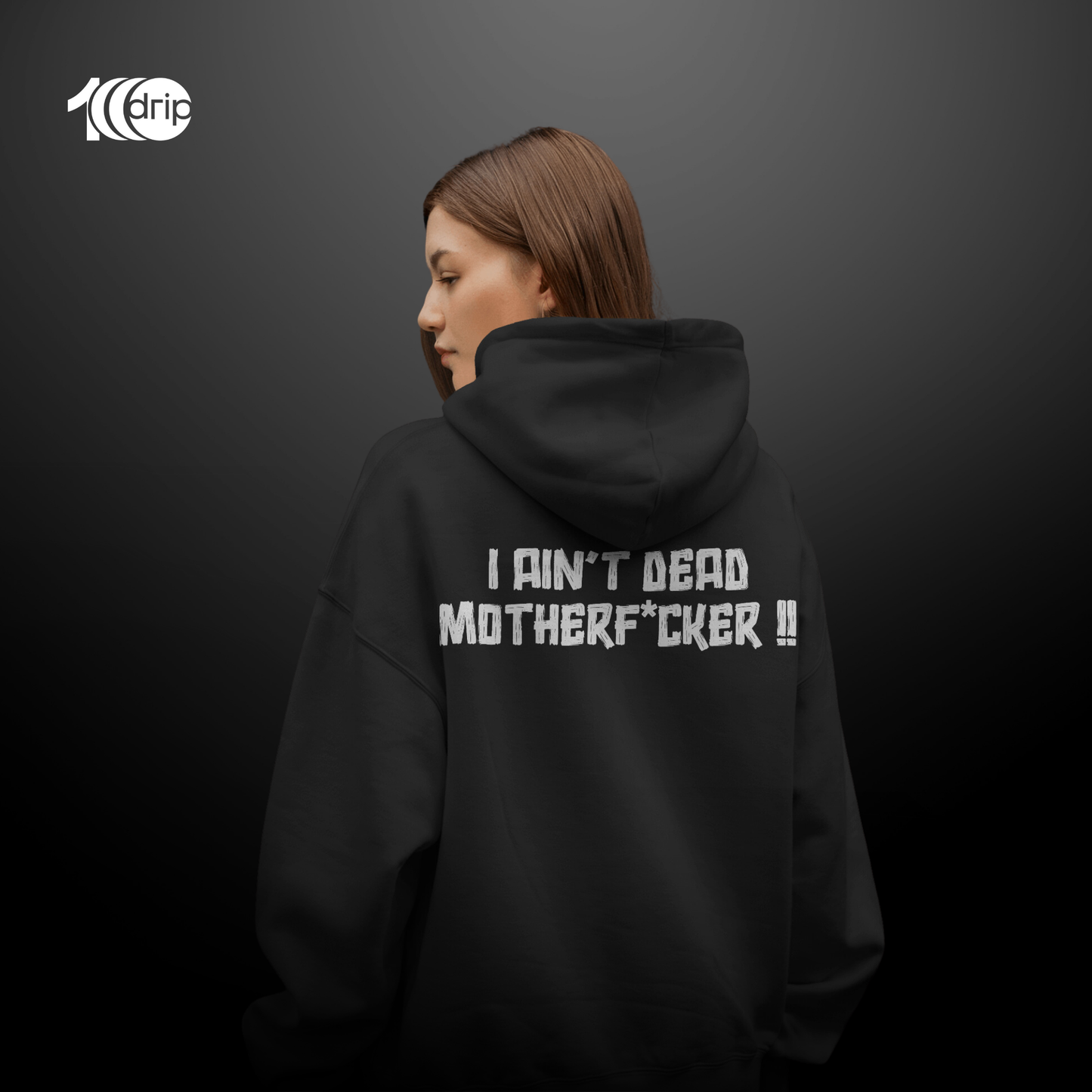 "Not Dead Yet" Oversized Hoodie [Black]