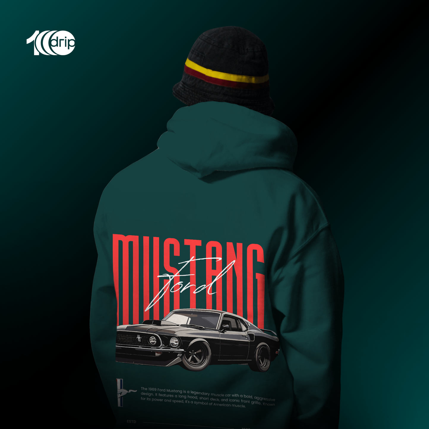 1969 Mustang Oversized Hoodie [Teal]