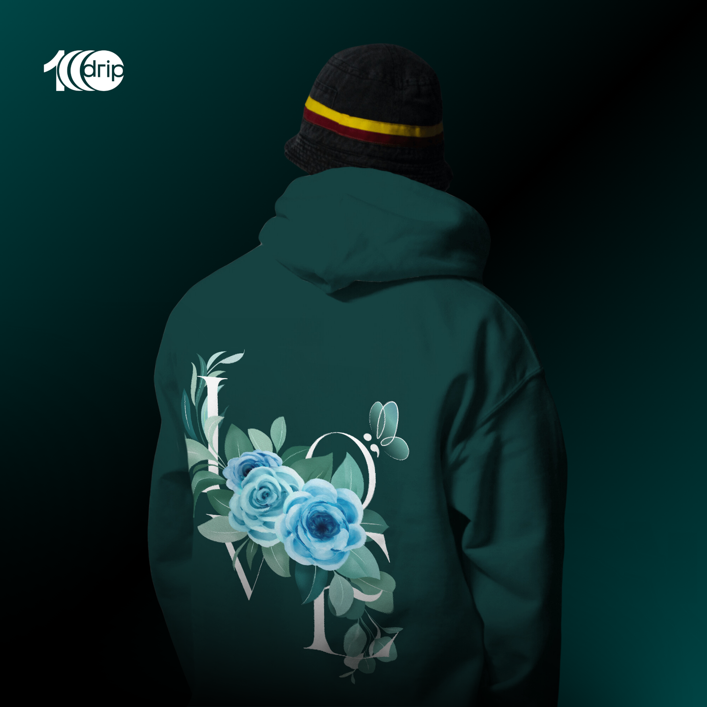 Love Blossom Oversized Hoodie [Teal]