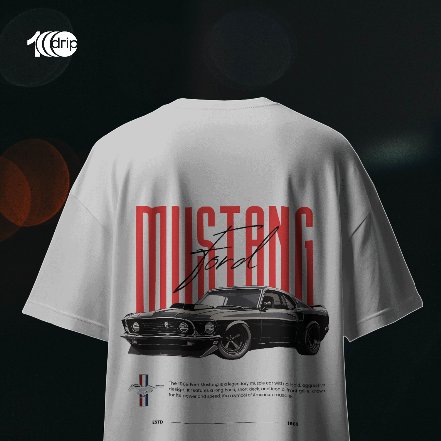 1969 Mustang Oversized T-Shirt [Black]